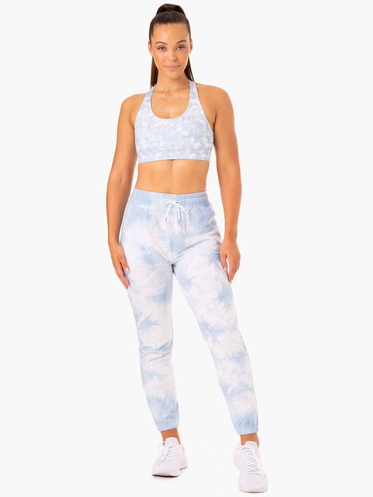 Spodnie Sportowe Damskie Ryderwear Women Track Pants Tie Dye High Waisted Niebieskie | PL1095YU