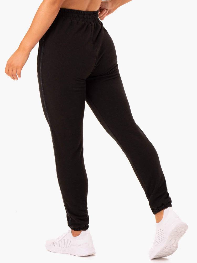 Spodnie Sportowe Damskie Ryderwear Women Track Pants Base High Waisted Czarne | PL1097IS