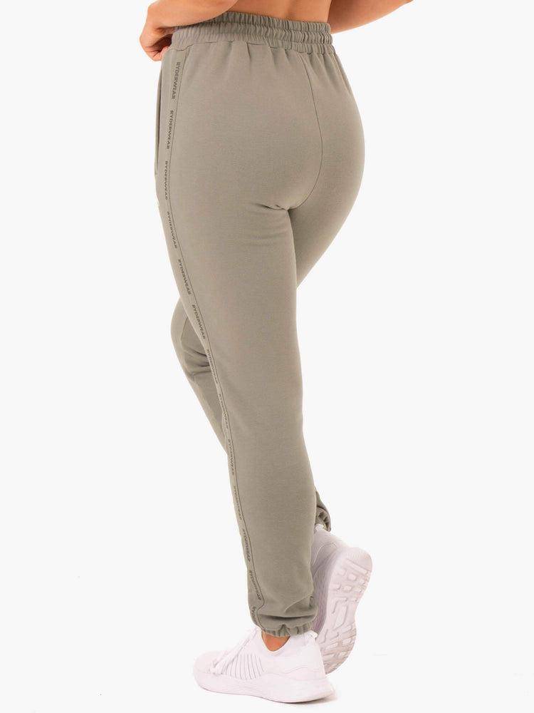 Spodnie Sportowe Damskie Ryderwear Women Track Pants Base High Waisted Khaki | PL1098OR