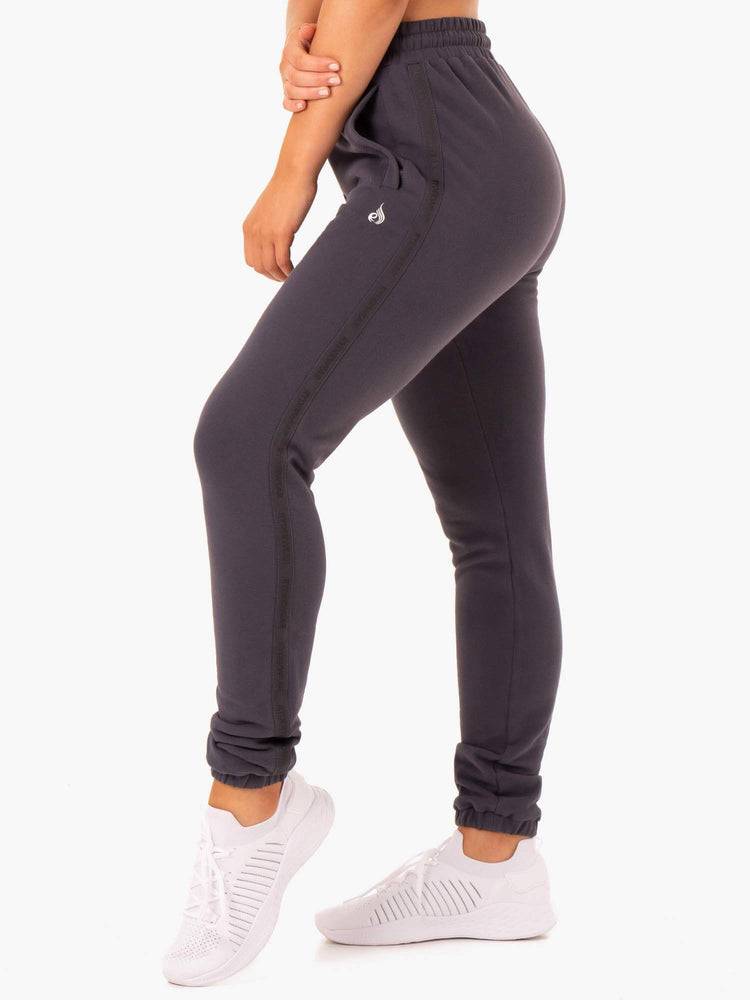 Spodnie Sportowe Damskie Ryderwear Women Track Pants Base High Waisted Szare | PL1100AP