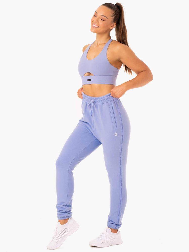 Spodnie Sportowe Damskie Ryderwear Women Track Pants Base High Waisted Fioletowe | PL1101SO