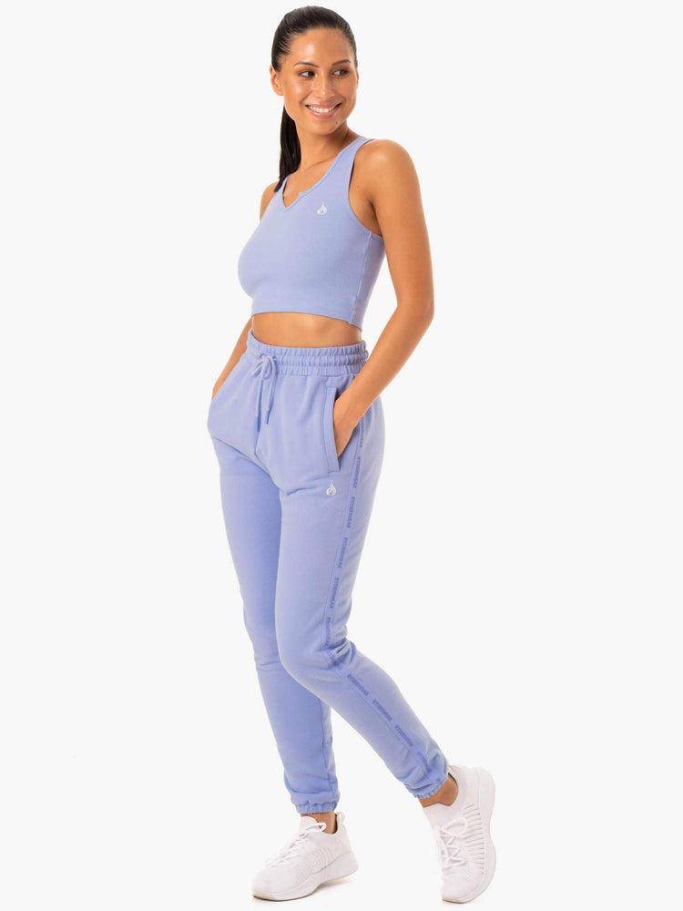 Spodnie Sportowe Damskie Ryderwear Women Track Pants Base High Waisted Fioletowe | PL1101SO