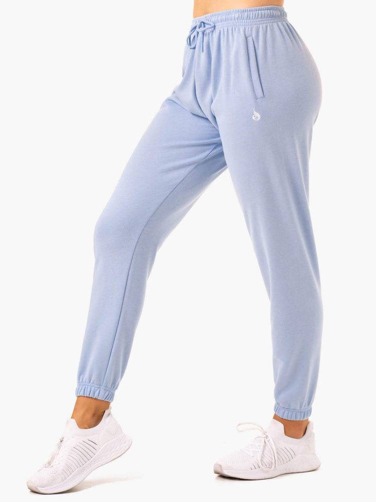 Spodnie Sportowe Damskie Ryderwear Women Track Pants Off-Duty Fleece Niebieskie | PL1103FM