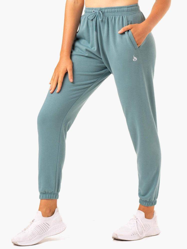 Spodnie Sportowe Damskie Ryderwear Women Track Pants Off-Duty Fleece Oliwkowe | PL1105HK