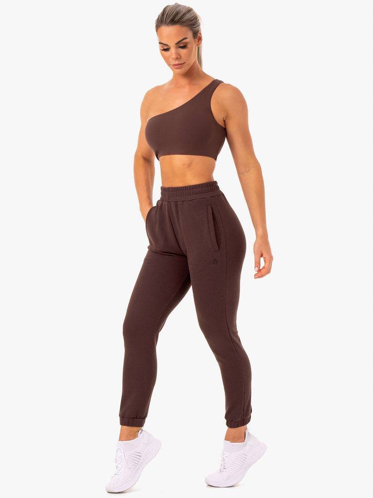 Spodnie Sportowe Damskie Ryderwear Women Track Pants Adapt Czekolada | PL1108LH