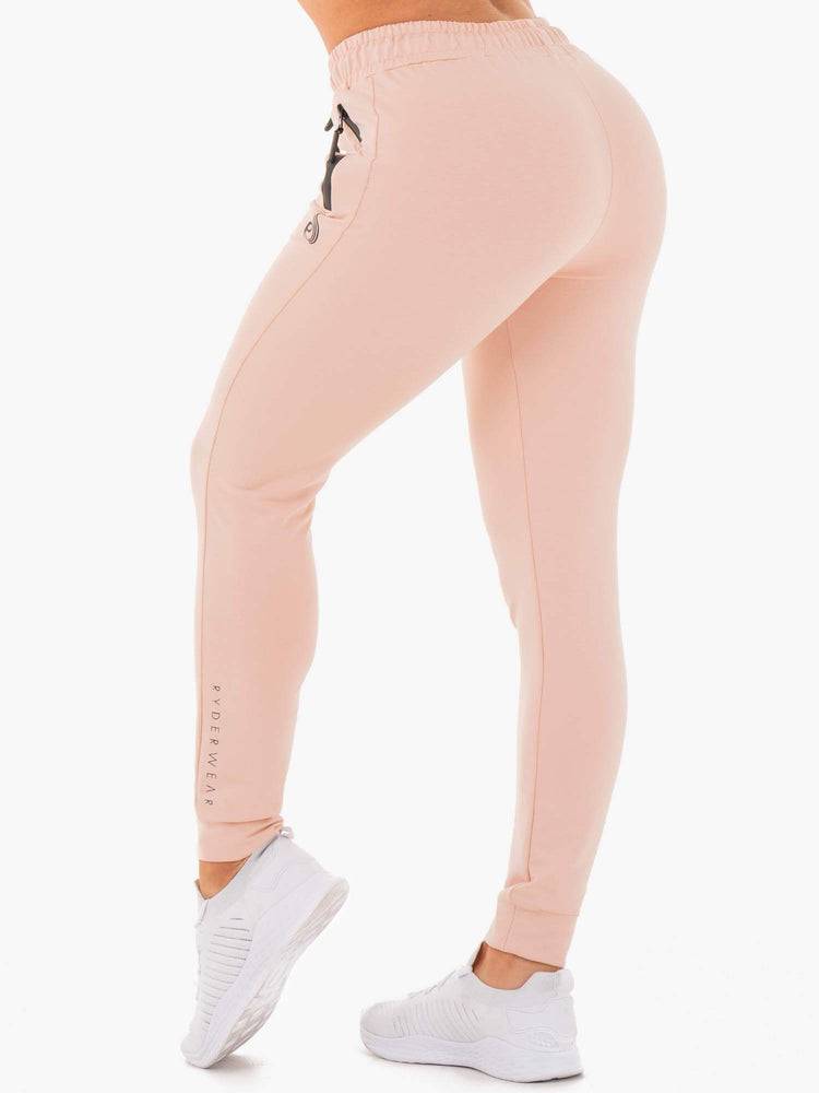 Spodnie Sportowe Damskie Ryderwear Women Track Pants Luxe Różowe Beżowe | PL1115MA