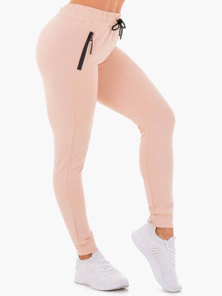 Spodnie Sportowe Damskie Ryderwear Women Track Pants Luxe Różowe Beżowe | PL1115MA