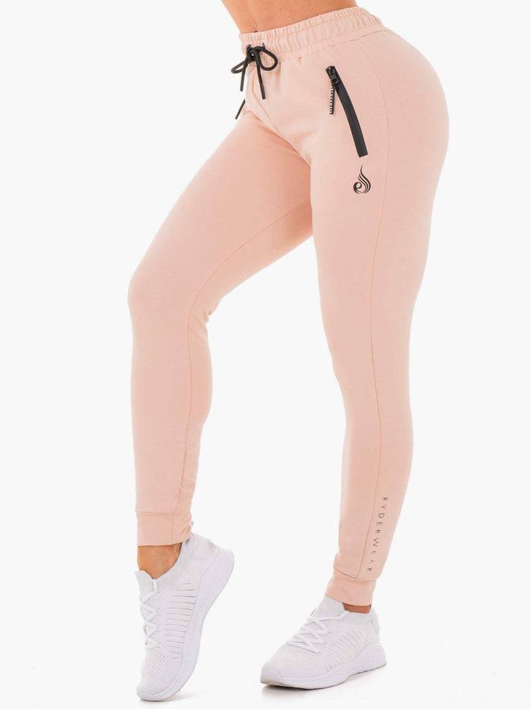 Spodnie Sportowe Damskie Ryderwear Women Track Pants Luxe Różowe Beżowe | PL1115MA