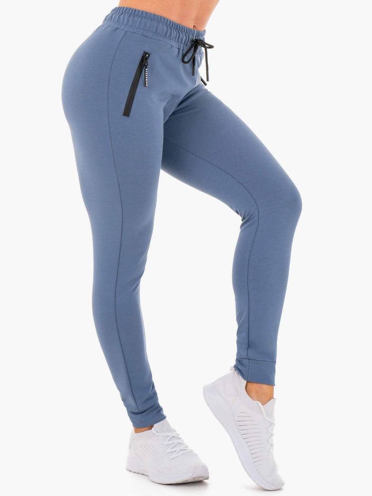 Spodnie Sportowe Damskie Ryderwear Women Track Pants Luxe Szare Niebieskie | PL1116QZ