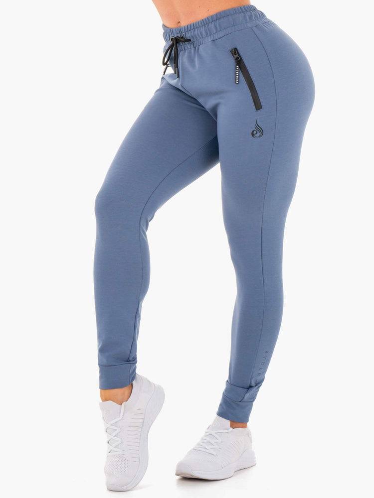 Spodnie Sportowe Damskie Ryderwear Women Track Pants Luxe Szare Niebieskie | PL1116QZ