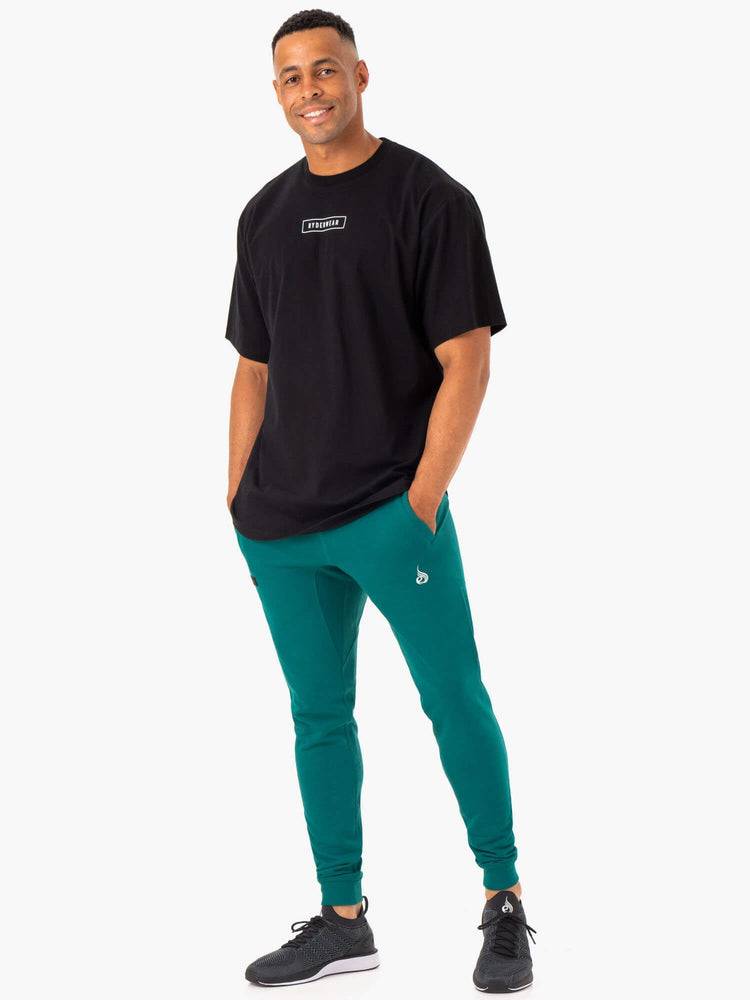 Spodnie Sportowe Męskie Ryderwear Men Track Pants Recharge Tapered Turkusowe | PL3109MA