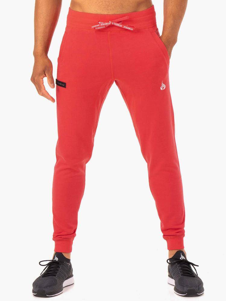 Spodnie Sportowe Męskie Ryderwear Men Track Pants Recharge Tapered Czerwone | PL3111BC