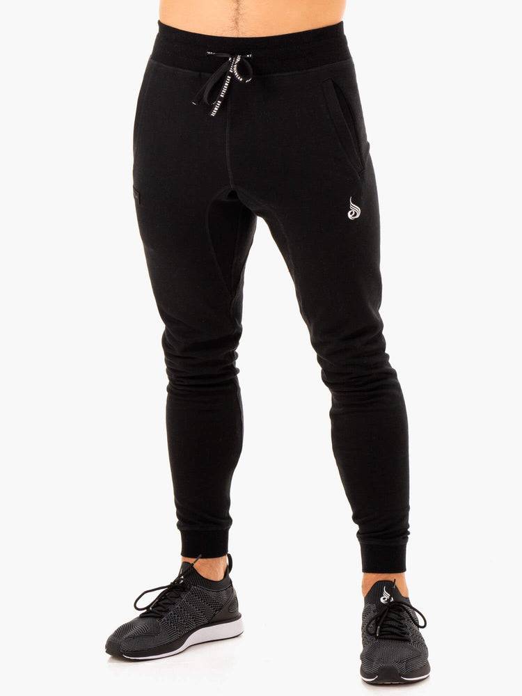 Spodnie Sportowe Męskie Ryderwear Men Track Pants Recharge Tapered Czarne | PL3112VD