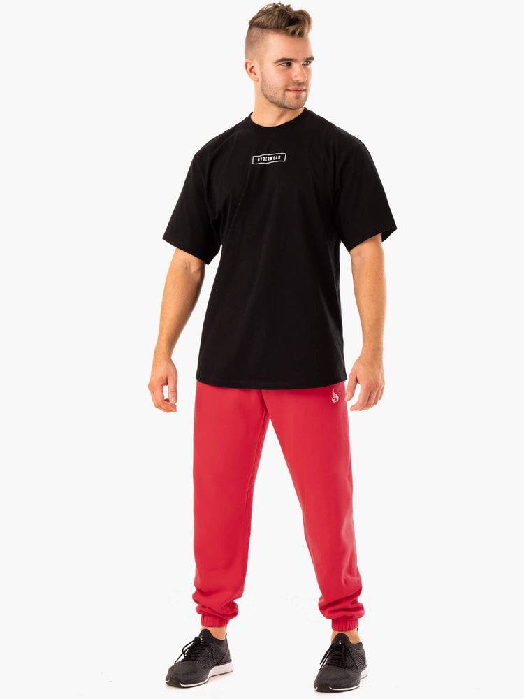 Spodnie Sportowe Męskie Ryderwear Men Track Pants Recharge Relaxed Czerwone | PL3116LH