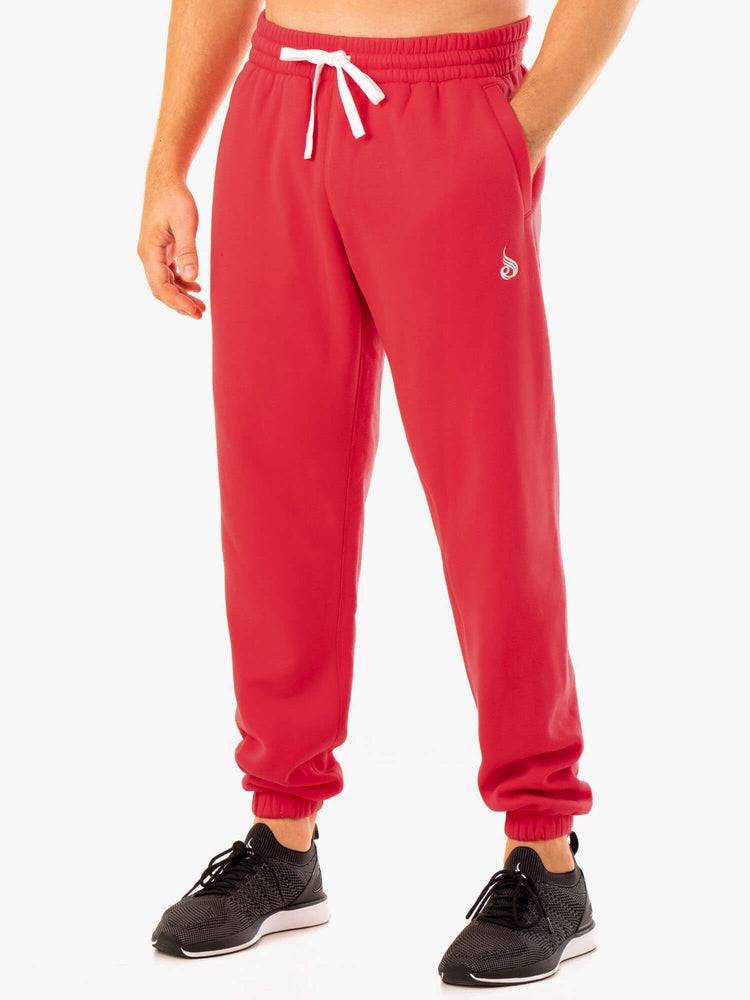 Spodnie Sportowe Męskie Ryderwear Men Track Pants Recharge Relaxed Czerwone | PL3116LH