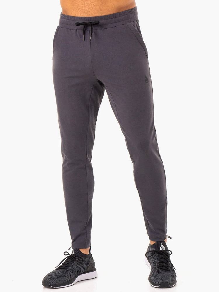 Spodnie Sportowe Męskie Ryderwear Men Track Pants Optimal Gym Szare | PL3123DN