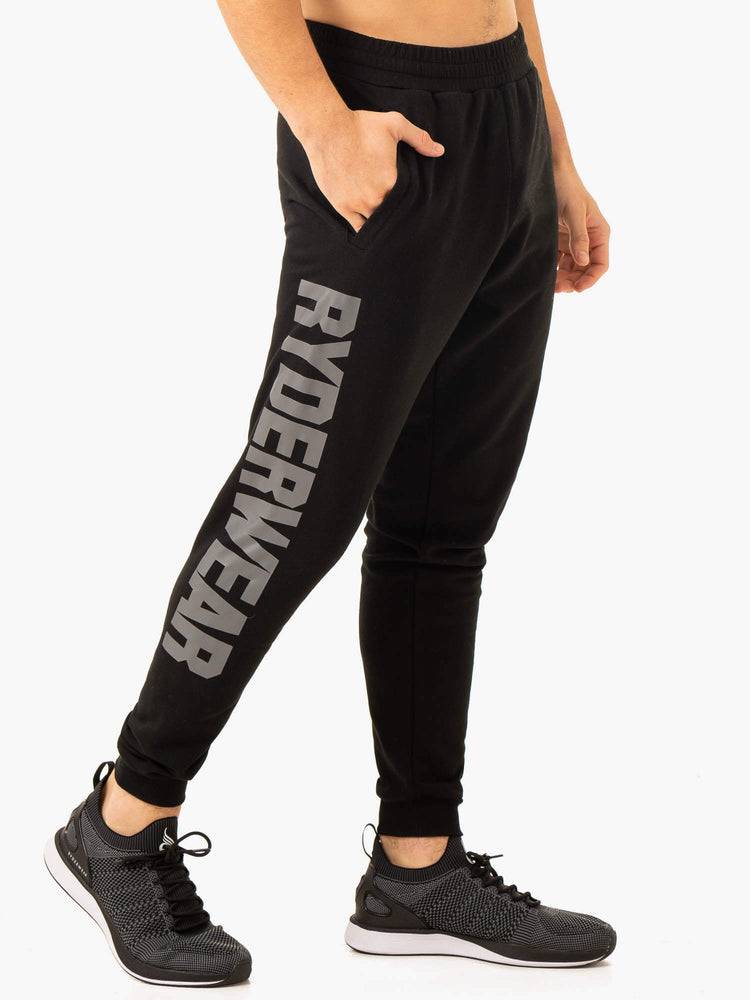 Spodnie Sportowe Męskie Ryderwear Men Track Pants Heritage Fleeces Czarne | PL3135QZ