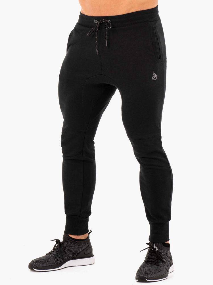 Spodnie Sportowe Męskie Ryderwear Men Track Pants Sportowe Fleeces Czarne | PL3151EX