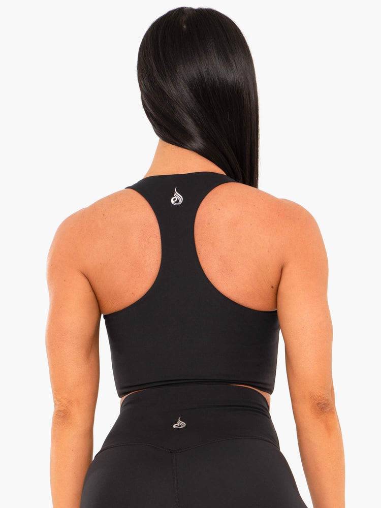 Staniki Sportowe Damskie Ryderwear Women Sports Bra NKD Czarne | PL1584QZ