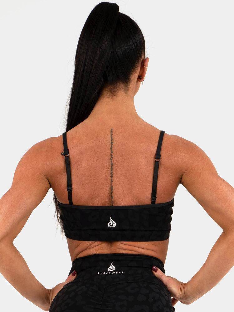 Staniki Sportowe Damskie Ryderwear Women Sports Bra Animal Panterka Czarne | PL1585WY