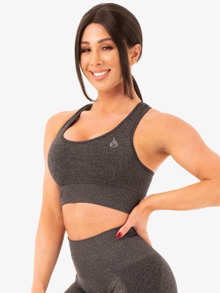 Staniki Sportowe Damskie Ryderwear Women Sports Bra Seamless Staples Szare | PL1586EX