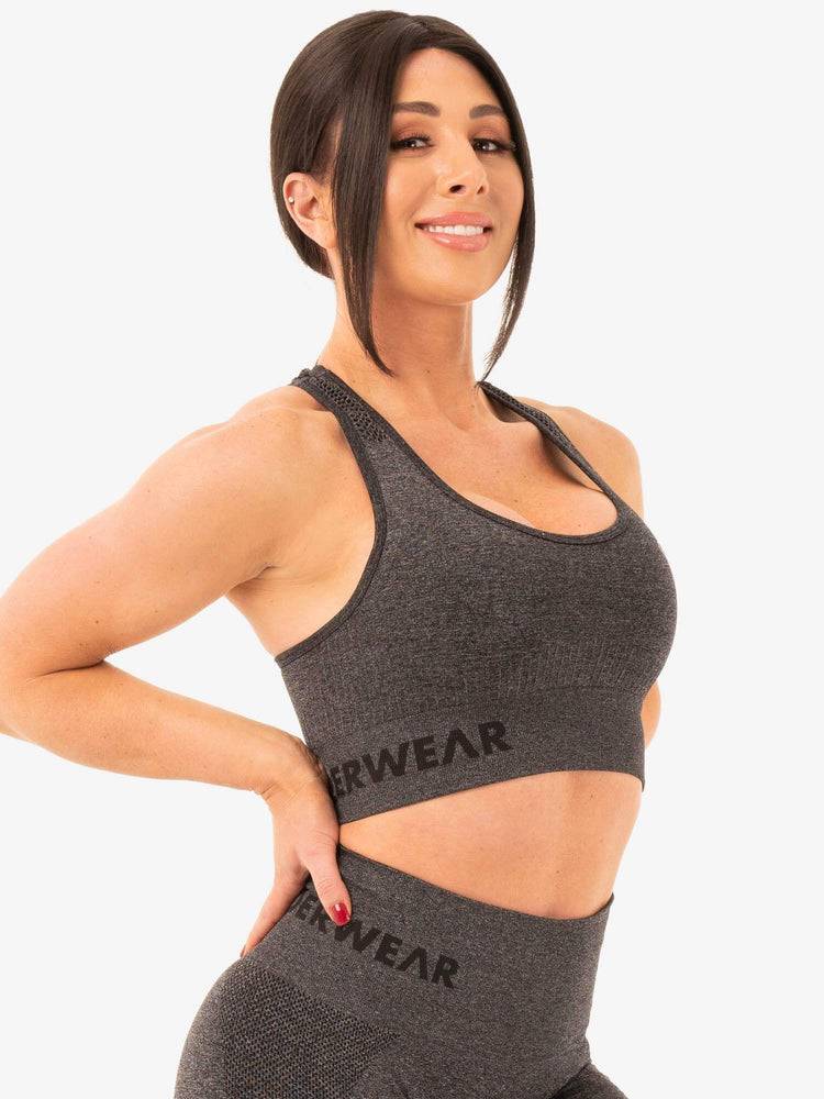 Staniki Sportowe Damskie Ryderwear Women Sports Bra Seamless Staples Szare | PL1586EX