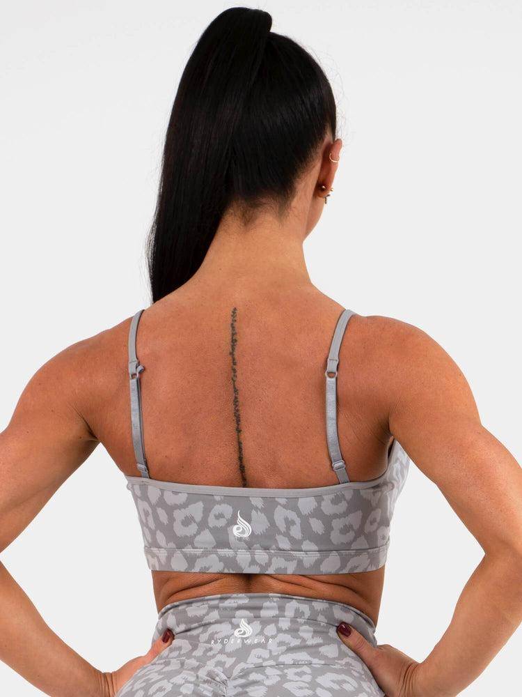 Staniki Sportowe Damskie Ryderwear Women Sports Bra Animal Panterka Szare | PL1591IS