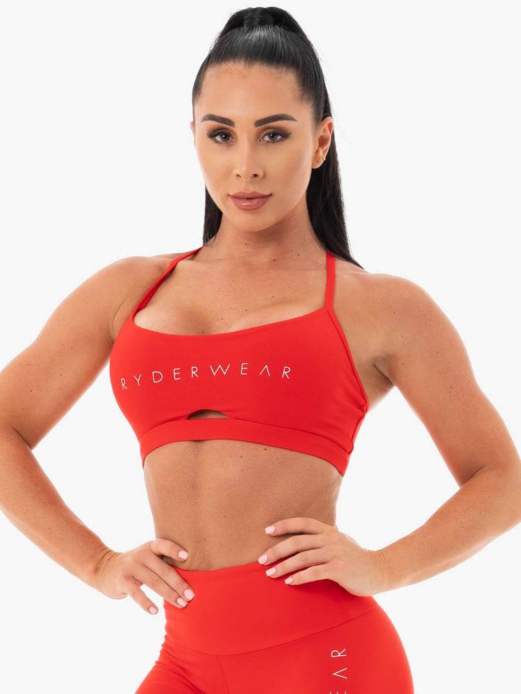 Staniki Sportowe Damskie Ryderwear Women Sports Bra Staples Czerwone | PL1593PQ