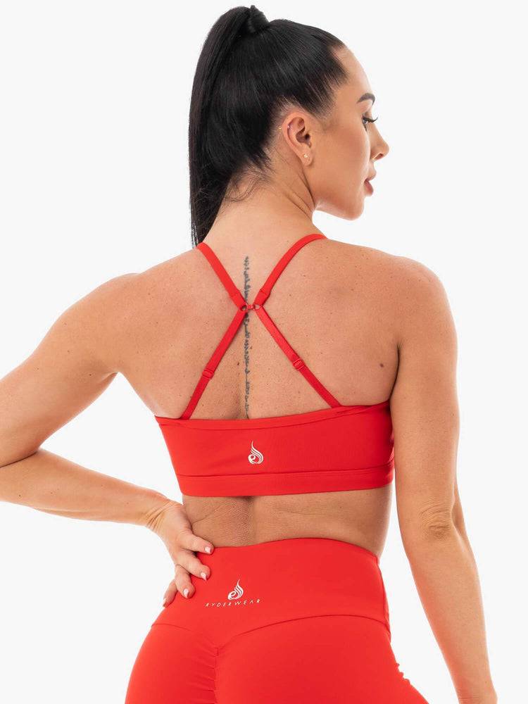 Staniki Sportowe Damskie Ryderwear Women Sports Bra Staples Czerwone | PL1593PQ