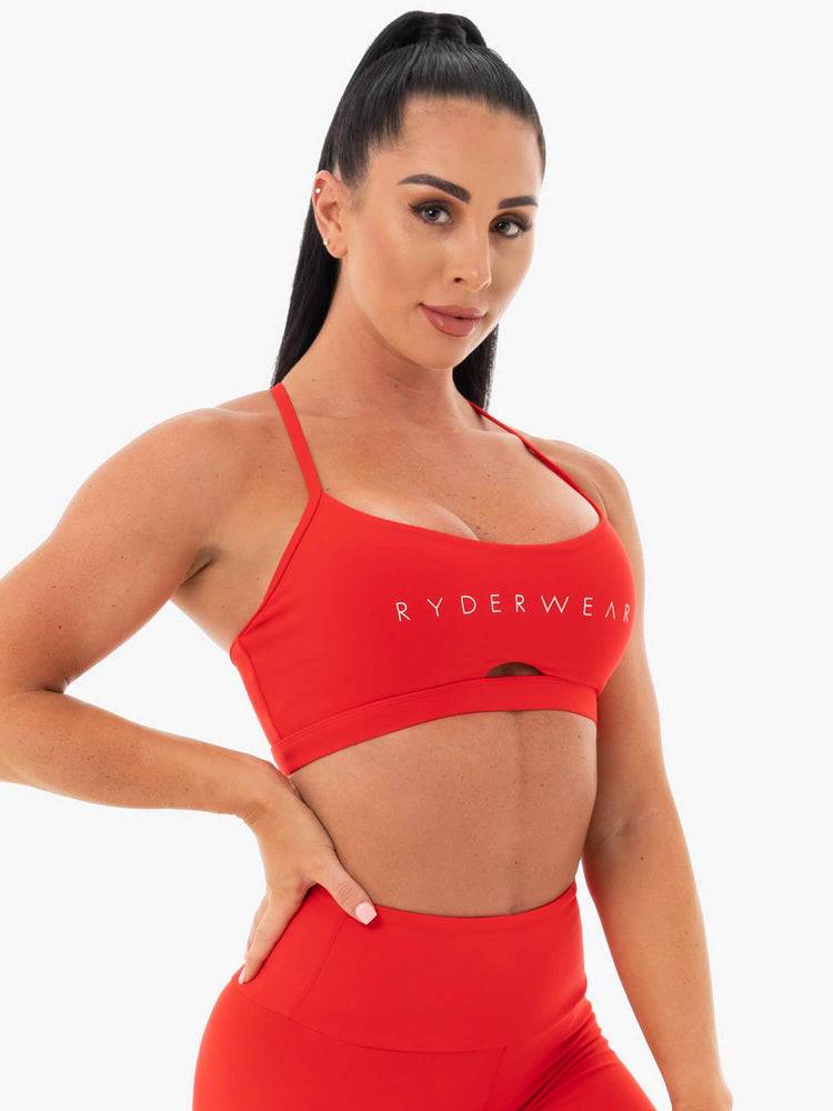 Staniki Sportowe Damskie Ryderwear Women Sports Bra Staples Czerwone | PL1593PQ