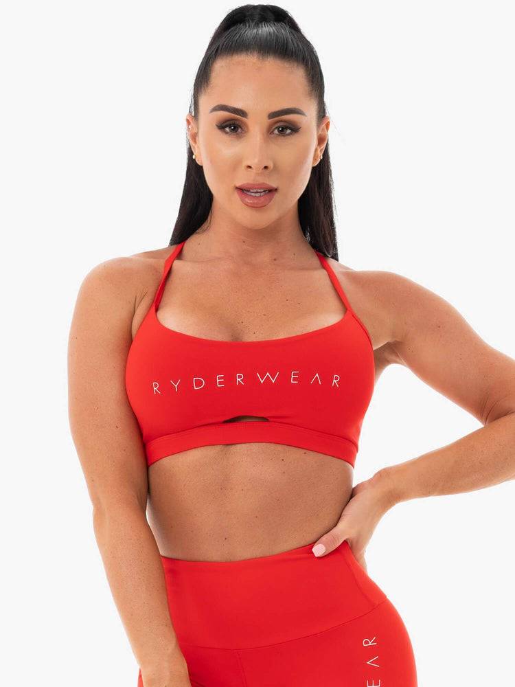 Staniki Sportowe Damskie Ryderwear Women Sports Bra Staples Czerwone | PL1593PQ