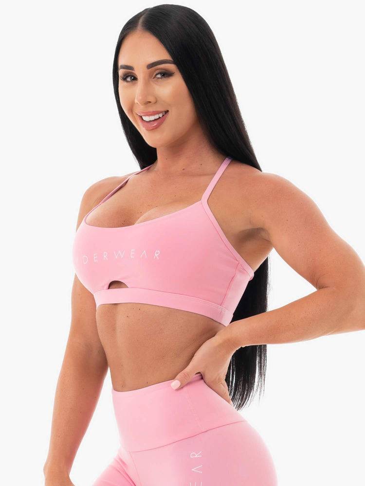 Staniki Sportowe Damskie Ryderwear Women Sports Bra Staples Różowe | PL1595SO