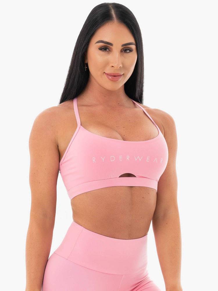 Staniki Sportowe Damskie Ryderwear Women Sports Bra Staples Różowe | PL1595SO