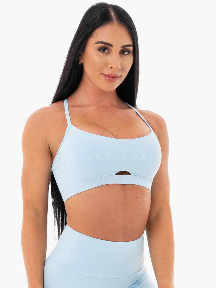 Staniki Sportowe Damskie Ryderwear Women Sports Bra Staples Niebieskie | PL1602LH