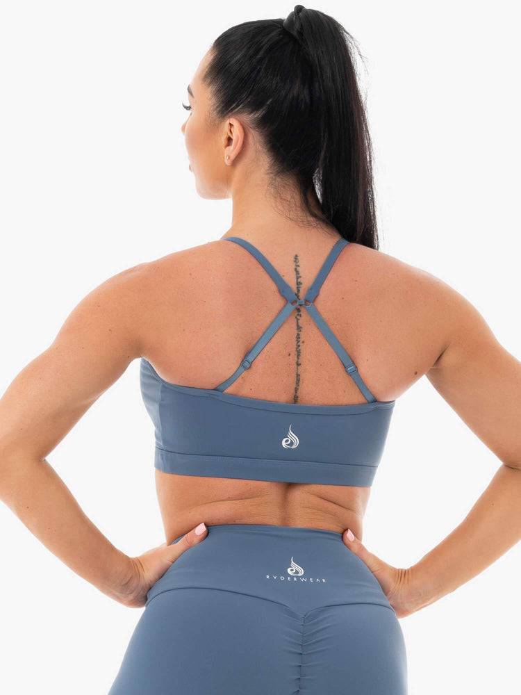 Staniki Sportowe Damskie Ryderwear Women Sports Bra Staples Szare Niebieskie | PL1603ZG