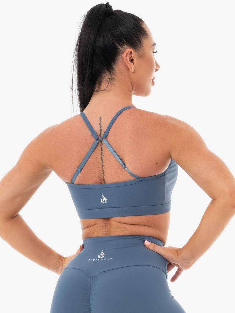 Staniki Sportowe Damskie Ryderwear Women Sports Bra Staples Szare Niebieskie | PL1603ZG