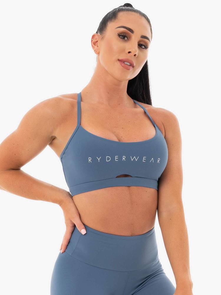 Staniki Sportowe Damskie Ryderwear Women Sports Bra Staples Szare Niebieskie | PL1603ZG