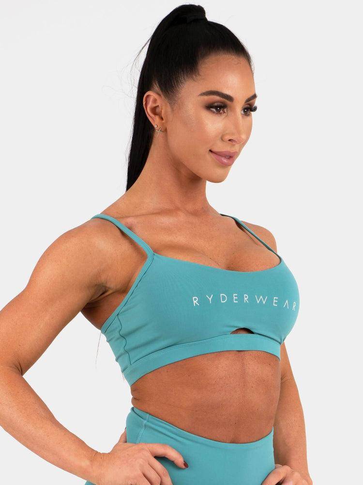 Staniki Sportowe Damskie Ryderwear Women Sports Bra Staples Turkusowe | PL1630XF