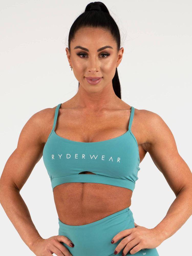 Staniki Sportowe Damskie Ryderwear Women Sports Bra Staples Turkusowe | PL1630XF