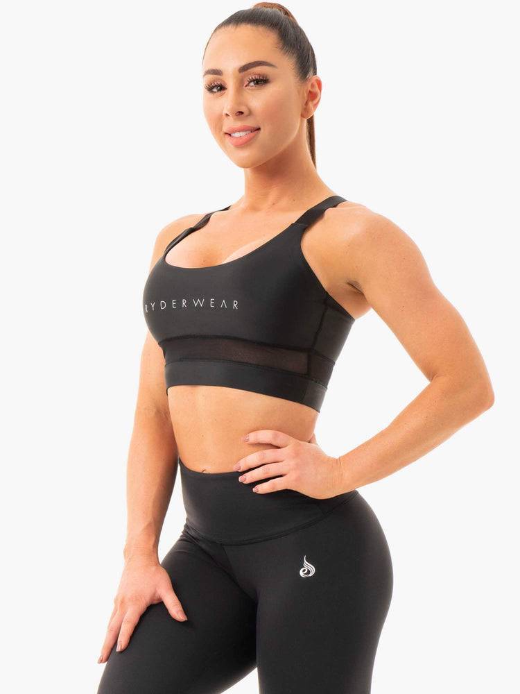 Staniki Sportowe Damskie Ryderwear Women Sports Bra Palm Convertible Czarne | PL1644OR