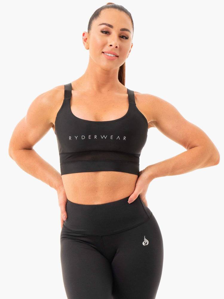 Staniki Sportowe Damskie Ryderwear Women Sports Bra Palm Convertible Czarne | PL1644OR