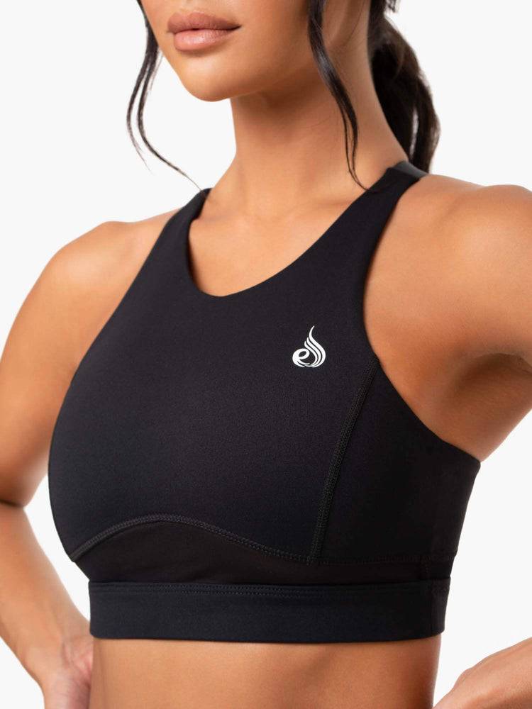 Staniki Sportowe Damskie Ryderwear Women Sports Bra Amazon Mesh Czarne | PL1661MA