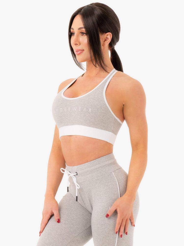 Staniki Sportowe Damskie Ryderwear Women Sports Bra Track Szare | PL1663WY