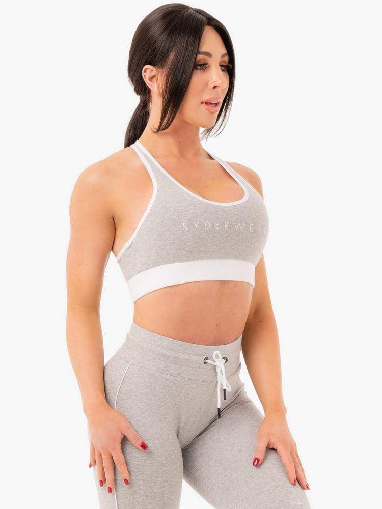 Staniki Sportowe Damskie Ryderwear Women Sports Bra Track Szare | PL1663WY