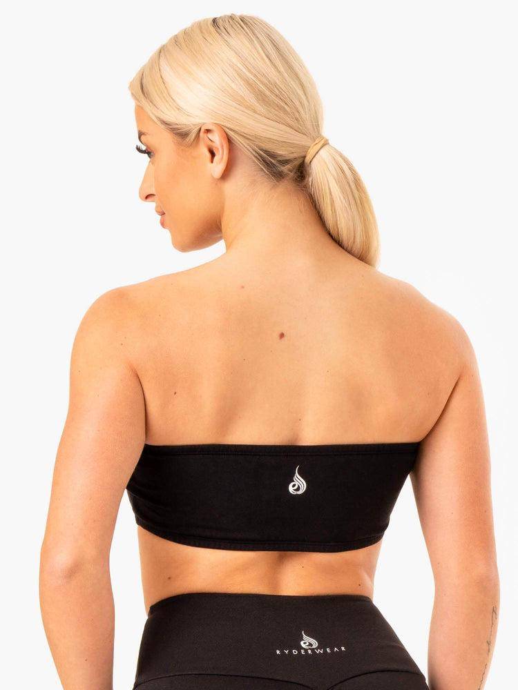 Staniki Sportowe Damskie Ryderwear Women Sports Bra Bandeau Czarne | PL1668UT