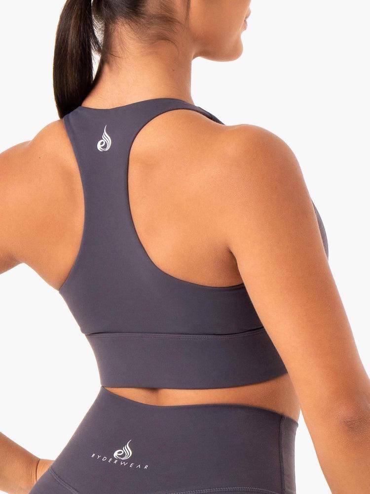 Staniki Sportowe Damskie Ryderwear Women Sports Bra Base Racer Back Szare | PL1669IS