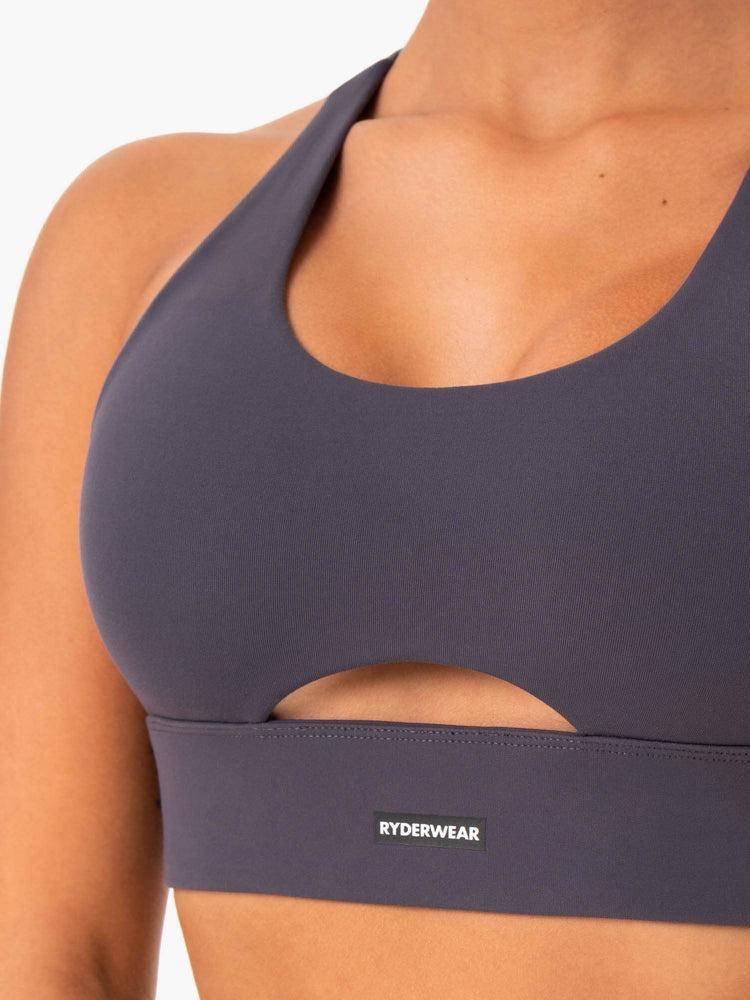 Staniki Sportowe Damskie Ryderwear Women Sports Bra Base Racer Back Szare | PL1669IS