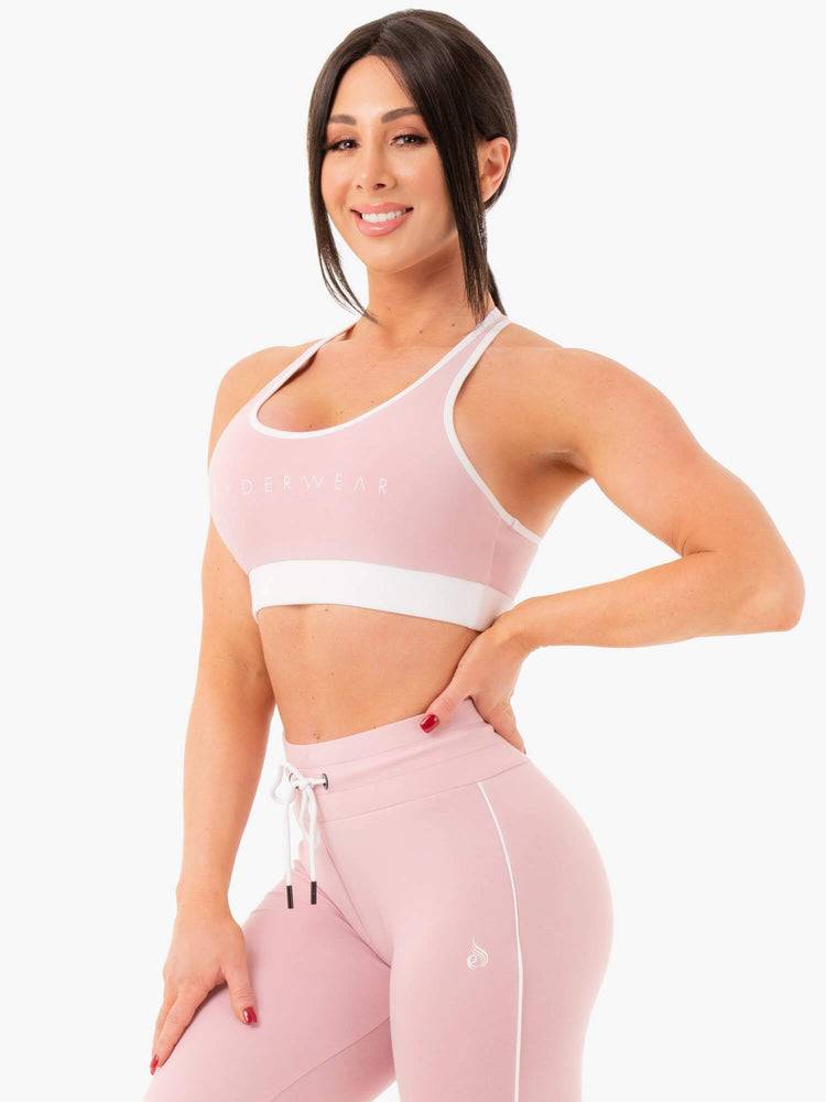 Staniki Sportowe Damskie Ryderwear Women Sports Bra Track Różowe | PL1674DN