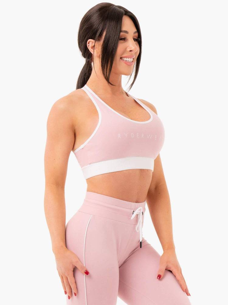 Staniki Sportowe Damskie Ryderwear Women Sports Bra Track Różowe | PL1674DN