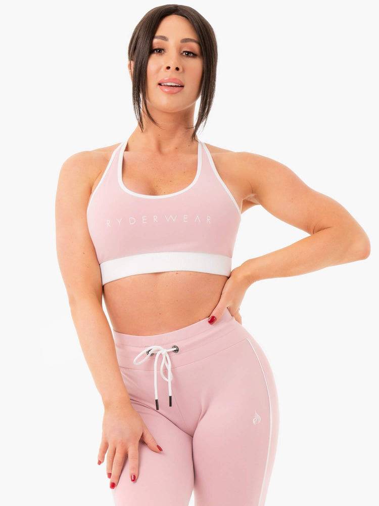 Staniki Sportowe Damskie Ryderwear Women Sports Bra Track Różowe | PL1674DN